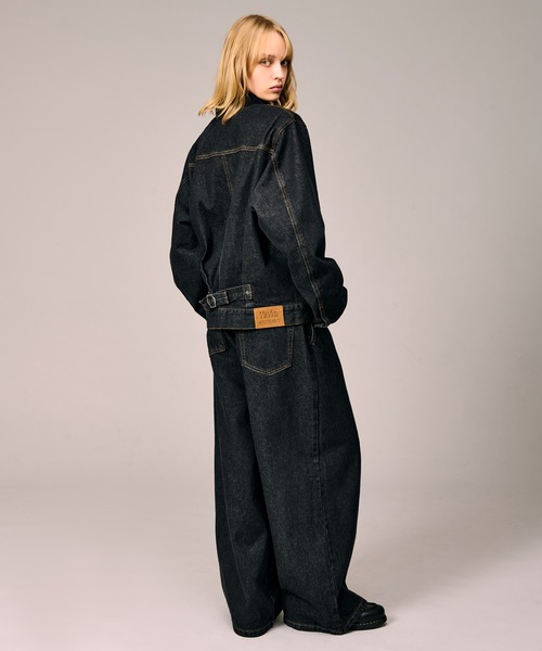 WETTEMPT（ウィテンプト）の「BELTED WIDE DENIM PANTS / ベルテッドワイドデニムパンツ（デニムパンツ・メンズ・ブルー/ダークインディゴブルー/ブラック・MEDIUM/SMALL/LARGE）」の8枚目の写真