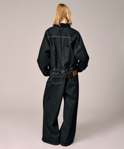 WETTEMPT（ウィテンプト）の「BELTED WIDE DENIM PANTS / ベルテッドワイドデニムパンツ（デニムパンツ・メンズ・ブルー/ダークインディゴブルー/ブラック・MEDIUM/SMALL/LARGE）」の9枚目の写真
