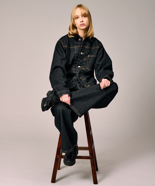 WETTEMPT（ウィテンプト）の「BELTED WIDE DENIM PANTS / ベルテッドワイドデニムパンツ（デニムパンツ・メンズ・ブルー/ダークインディゴブルー/ブラック・MEDIUM/SMALL/LARGE）」の11枚目の写真