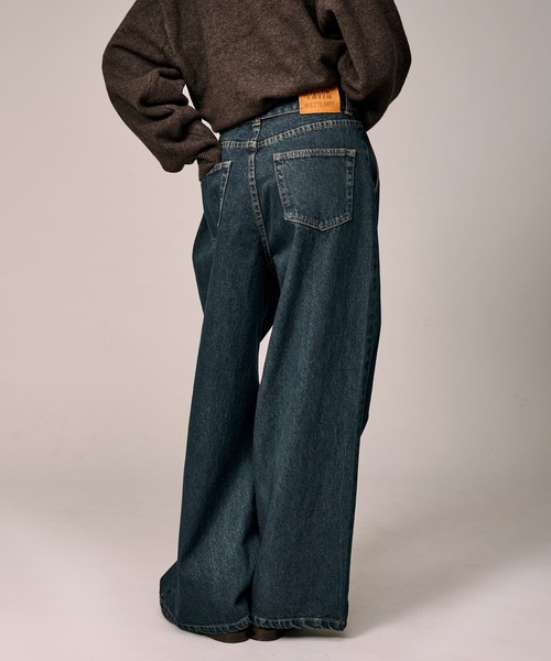 WETTEMPT（ウィテンプト）の「BELTED WIDE DENIM PANTS / ベルテッドワイドデニムパンツ（デニムパンツ・メンズ・ブルー/ダークインディゴブルー/ブラック・MEDIUM/SMALL/LARGE）」の17枚目の写真