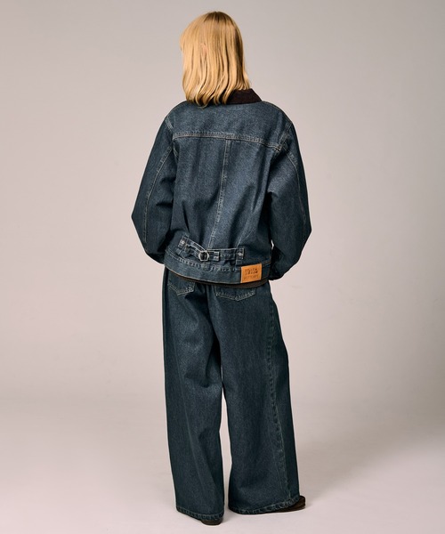 WETTEMPT（ウィテンプト）の「BELTED WIDE DENIM PANTS / ベルテッドワイドデニムパンツ（デニムパンツ・メンズ・ブルー/ダークインディゴブルー/ブラック・MEDIUM/SMALL/LARGE）」の22枚目の写真