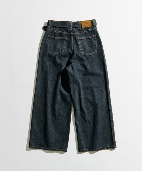 WETTEMPT（ウィテンプト）の「BELTED WIDE DENIM PANTS / ベルテッドワイドデニムパンツ（デニムパンツ・メンズ・ブルー/ダークインディゴブルー/ブラック・MEDIUM/SMALL/LARGE）」の14枚目の写真