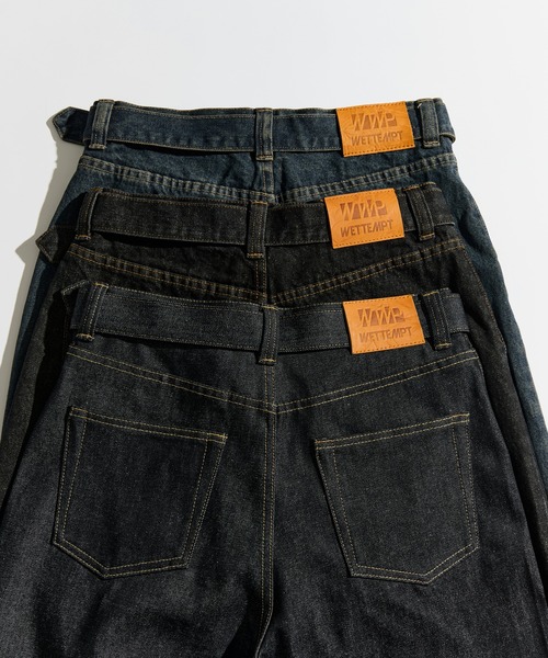 BELTED WIDE DENIM PANTS / ベルテッドワイドデニムパンツ（デニム