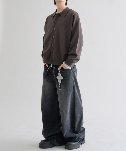 EPNK（イーピーエヌケー）の「Heavy Hi-gauge Knit Shirt / ヘビーハイゲージニットシャツ（ニット/セーター・メンズ・チャコールグレー/グリーン・LARGE/MEDIUM/SMALL）」の9枚目の写真