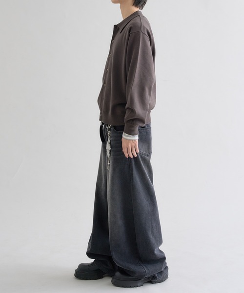 EPNK（イーピーエヌケー）の「Heavy Hi-gauge Knit Shirt / ヘビーハイゲージニットシャツ（ニット/セーター・メンズ・チャコールグレー/グリーン・LARGE/MEDIUM/SMALL）」の10枚目の写真