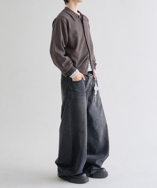 EPNK（イーピーエヌケー）の「Heavy Hi-gauge Knit Shirt / ヘビーハイゲージニットシャツ（ニット/セーター・メンズ・チャコールグレー/グリーン・LARGE/MEDIUM/SMALL）」の13枚目の写真