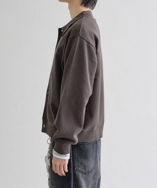 EPNK（イーピーエヌケー）の「Heavy Hi-gauge Knit Shirt / ヘビーハイゲージニットシャツ（ニット/セーター・メンズ・チャコールグレー/グリーン・LARGE/MEDIUM/SMALL）」の4枚目の写真