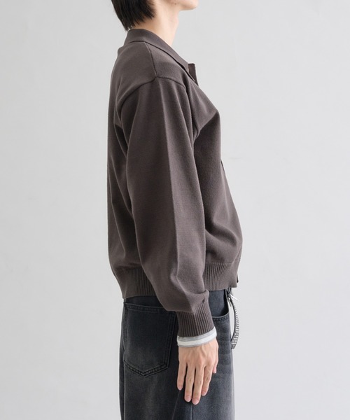 EPNK（イーピーエヌケー）の「Heavy Hi-gauge Knit Shirt / ヘビーハイゲージニットシャツ（ニット/セーター・メンズ・チャコールグレー/グリーン・LARGE/MEDIUM/SMALL）」の6枚目の写真