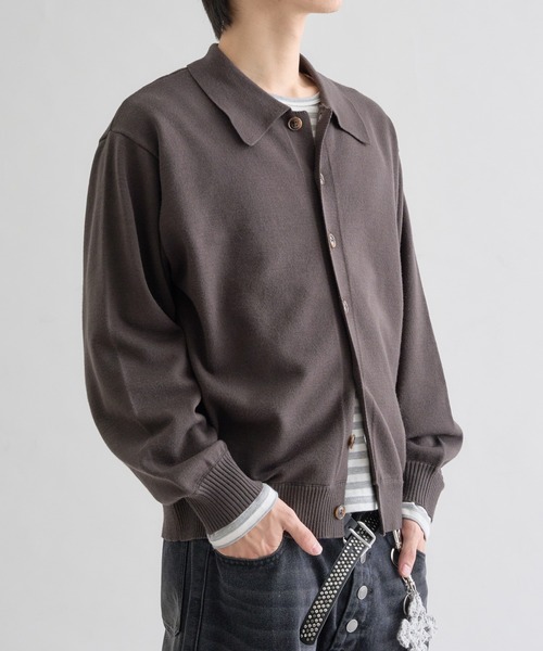 EPNK（イーピーエヌケー）の「Heavy Hi-gauge Knit Shirt / ヘビーハイゲージニットシャツ（ニット/セーター・メンズ・チャコールグレー/グリーン・LARGE/MEDIUM/SMALL）」の7枚目の写真