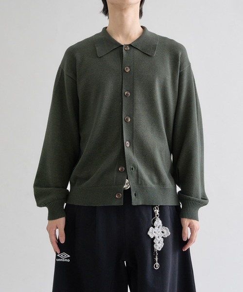 EPNK（イーピーエヌケー）の「Heavy Hi-gauge Knit Shirt / ヘビーハイゲージニットシャツ（ニット/セーター・メンズ・チャコールグレー/グリーン・LARGE/MEDIUM/SMALL）」の15枚目の写真