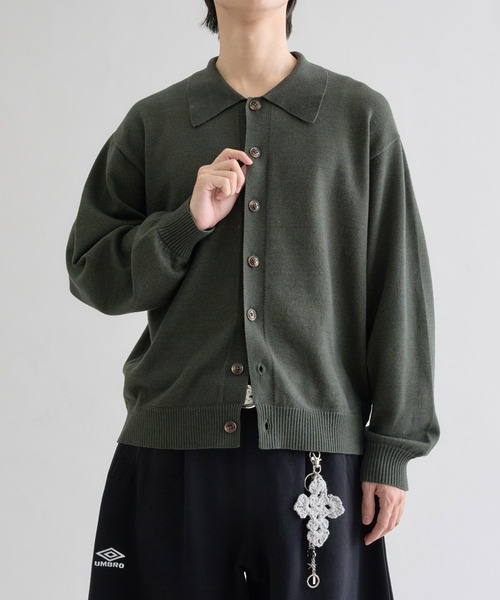 EPNK（イーピーエヌケー）の「Heavy Hi-gauge Knit Shirt / ヘビーハイゲージニットシャツ（ニット/セーター・メンズ・チャコールグレー/グリーン・LARGE/MEDIUM/SMALL）」の16枚目の写真