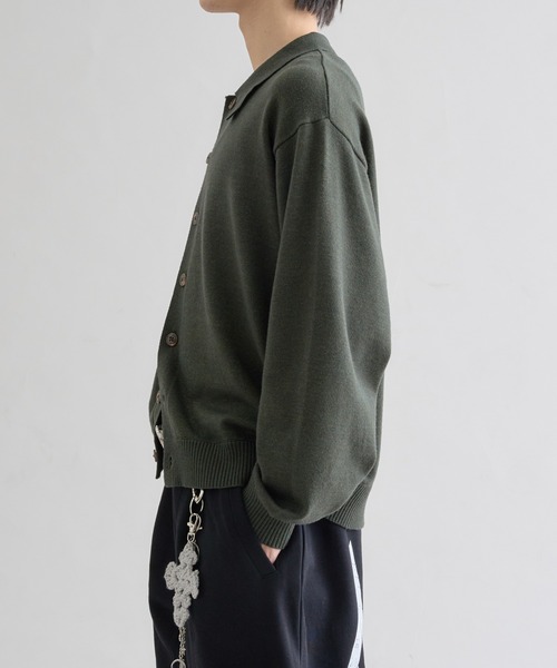 EPNK（イーピーエヌケー）の「Heavy Hi-gauge Knit Shirt / ヘビーハイゲージニットシャツ（ニット/セーター・メンズ・チャコールグレー/グリーン・LARGE/MEDIUM/SMALL）」の17枚目の写真