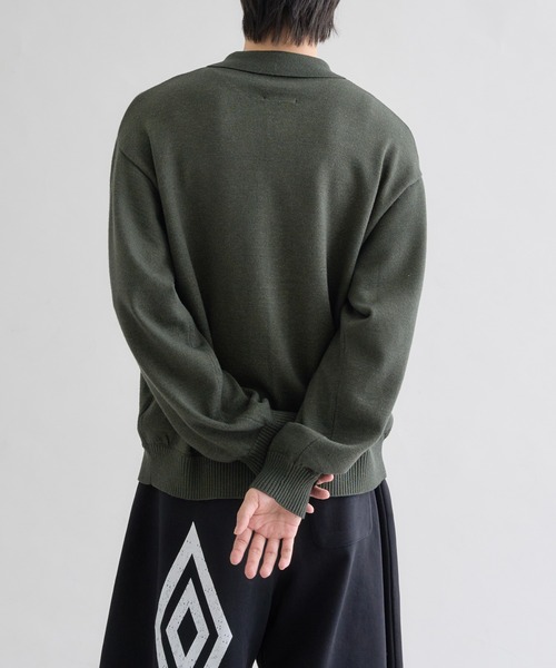 EPNK（イーピーエヌケー）の「Heavy Hi-gauge Knit Shirt / ヘビーハイゲージニットシャツ（ニット/セーター・メンズ・チャコールグレー/グリーン・LARGE/MEDIUM/SMALL）」の18枚目の写真