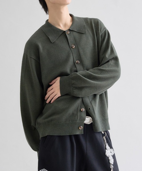 EPNK（イーピーエヌケー）の「Heavy Hi-gauge Knit Shirt / ヘビーハイゲージニットシャツ（ニット/セーター・メンズ・チャコールグレー/グリーン・LARGE/MEDIUM/SMALL）」の21枚目の写真
