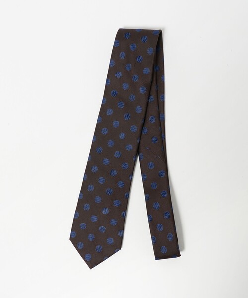 green label relaxing（グリーンレーベルリラクシング）の「GLR シルク② 8.0cm ドット ネクタイ（ネクタイ・メンズ・ダークグリーン/ダークブラウン・FREE）」の2枚目の写真