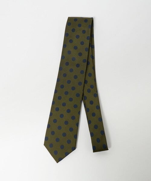 green label relaxing（グリーンレーベルリラクシング）の「GLR シルク② 8.0cm ドット ネクタイ（ネクタイ・メンズ・ダークグリーン/ダークブラウン・FREE）」の3枚目の写真