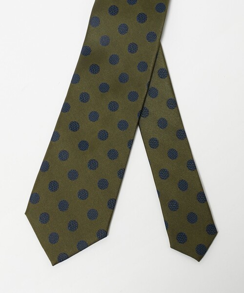 green label relaxing（グリーンレーベルリラクシング）の「GLR シルク② 8.0cm ドット ネクタイ（ネクタイ・メンズ・ダークグリーン/ダークブラウン・FREE）」の4枚目の写真
