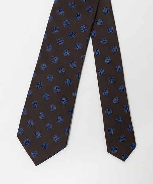 green label relaxing（グリーンレーベルリラクシング）の「GLR シルク② 8.0cm ドット ネクタイ（ネクタイ・メンズ・ダークグリーン/ダークブラウン・FREE）」の6枚目の写真