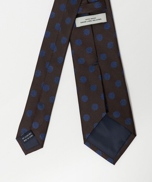 green label relaxing（グリーンレーベルリラクシング）の「GLR シルク② 8.0cm ドット ネクタイ（ネクタイ・メンズ・ダークグリーン/ダークブラウン・FREE）」の7枚目の写真