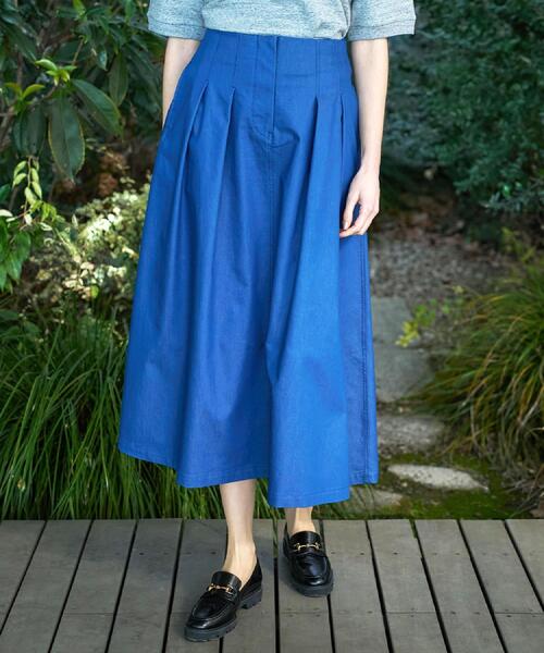DRESSTERIOR（ドレステリア）の「クールタッチタックデニムスカート（デニムスカート・レディース・ブルー系その他/ネイビー・34/36/38/40）」の7枚目の写真