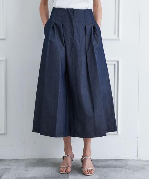 DRESSTERIOR（ドレステリア）の「クールタッチタックデニムスカート（デニムスカート・レディース・ブルー系その他/ネイビー・34/36/38/40）」の8枚目の写真