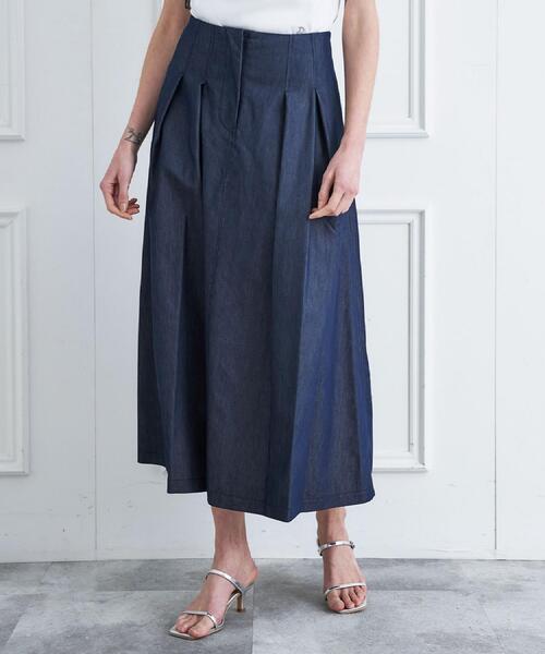 DRESSTERIOR（ドレステリア）の「クールタッチタックデニムスカート（デニムスカート・レディース・ブルー系その他/ネイビー・34/36/38/40）」の9枚目の写真