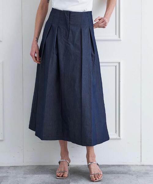 DRESSTERIOR（ドレステリア）の「クールタッチタックデニムスカート（デニムスカート・レディース・ブルー系その他/ネイビー・34/36/38/40）」の12枚目の写真