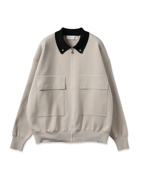 CULLNI（クルニ）の「Big Pocket Zip Up Knit Jacket（ブルゾン・メンズ・グレー/ブラック/グレイッシュベージュ/ネイビー・0/1/2）」の5枚目の写真
