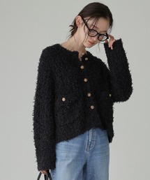 BABYLONE | ツイードニットジャケット(ノーカラージャケット)