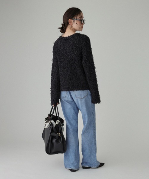 BABYLONE（バビロン）の「ツイードニットジャケット（ノーカラージャケット・レディース・ブラック/ホワイト・フリー）」の15枚目の写真