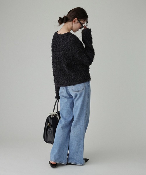 BABYLONE（バビロン）の「ツイードニットジャケット（ノーカラージャケット・レディース・ブラック/ホワイト・フリー）」の16枚目の写真