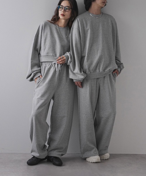 bohmal（ボマール）の「【ユニセックスアイテム】ロングワイドスウェットパンツ（その他パンツ・レディース・グレー/ブラック・LARGE/MEDIUM）」の14枚目の写真