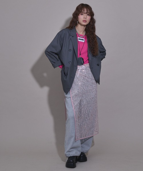 bohmal（ボマール）の「【ユニセックスアイテム】ロングワイドスウェットパンツ（その他パンツ・レディース・グレー/ブラック・LARGE/MEDIUM）」の10枚目の写真