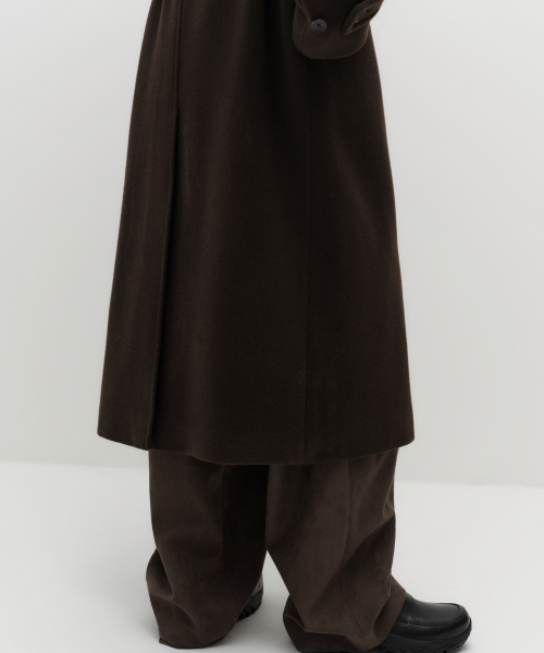 MUSINSA STANDARD WOMAN（ムシンサスタンダードウーマン）の「ウィメンズカシミヤブレンドオーバーショルダートレンチコート[ダークブラウン]（チェスターコート・レディース・その他・SMALL/MEDIUM/LARGE/X-SMALL）」の6枚目の写真