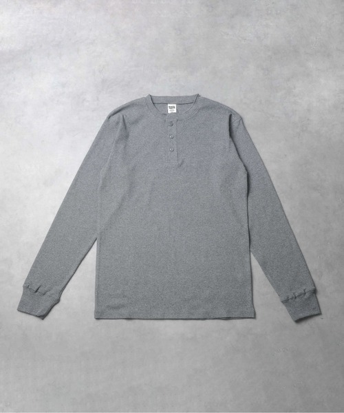 ARCHIVER(アーカイバ)の「【69】スパンテレコ ヘンリーネックロングスリーブTシャツ(Tシャツ/カットソー・メンズ・チャコールグレー/ブラック/ホワイト・LARGE/MEDIUM)」の3枚目の写真