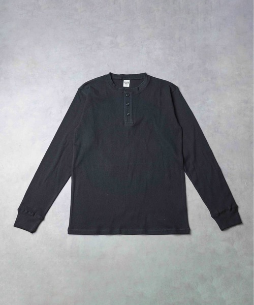 ARCHIVER(アーカイバ)の「【69】スパンテレコ ヘンリーネックロングスリーブTシャツ(Tシャツ/カットソー・メンズ・チャコールグレー/ブラック/ホワイト・LARGE/MEDIUM)」の2枚目の写真