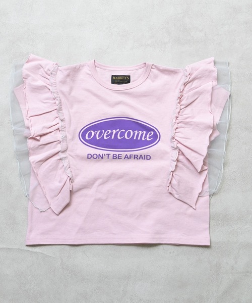 MARKEY'S（マーキーズ）の「チュールフリルカレッジTシャツ（Tシャツ/カットソー・キッズ・モスグリーン/チャコール/ライトピンク/ホワイト系その他・100/150/120/110/90/140/130）」の20枚目の写真