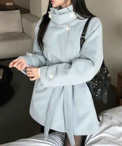 semplice(センプリチェ)の「ショートコート(その他アウター・レディース・ライトブルー/アイボリー・F)」の5枚目の写真