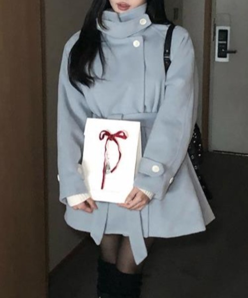 semplice(センプリチェ)の「ショートコート(その他アウター・レディース・ライトブルー/アイボリー・F)」の9枚目の写真