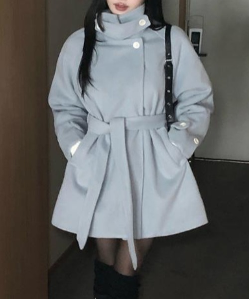 semplice(センプリチェ)の「ショートコート(その他アウター・レディース・ライトブルー/アイボリー・F)」の10枚目の写真