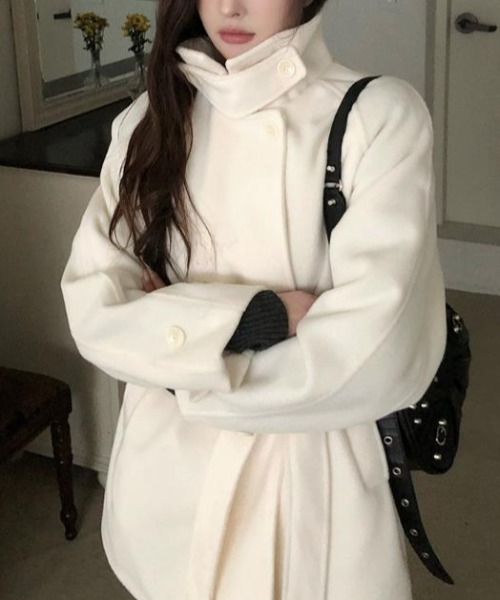 semplice(センプリチェ)の「ショートコート(その他アウター・レディース・ライトブルー/アイボリー・F)」の16枚目の写真
