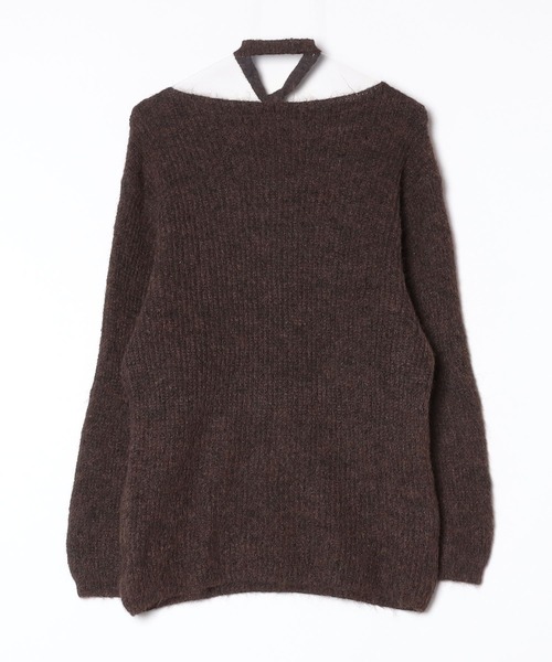 tinkerend(ティンカーエンド)の「Neck String Cross Off-shoulder Knit Dress / ネックストリングクロスオフショルダーニットワンピース(ニット/セーター・レディース・ブラウン・FREE)」の21枚目の写真