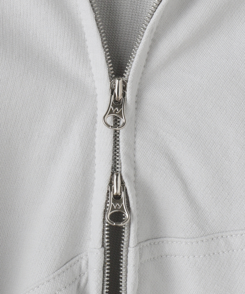 OPEN Yy(オープンワイワイ)の「【Geek Office / ギークオフィス】OPEN YY SLANT ZIP HOODIE(パーカー・レディース・ブラック/チャコールグレー・SMALL)」の12枚目の写真