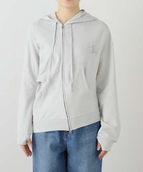 OPEN Yy(オープンワイワイ)の「【Geek Office / ギークオフィス】OPEN YY SLANT ZIP HOODIE(パーカー・レディース・ブラック/チャコールグレー・SMALL)」の18枚目の写真