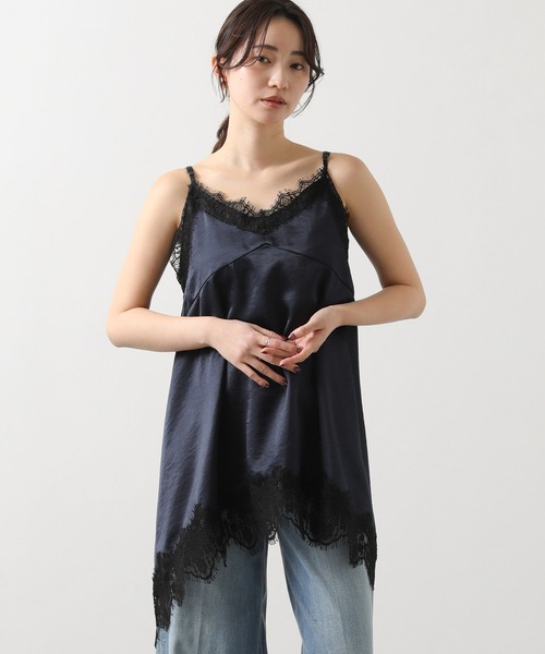 Gready Brilliant（グレディブリリアン）の「レースキャミ（キャミソール・レディース・アイボリー/ネイビー・38）」の2枚目の写真