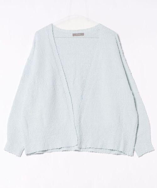 HELIOPOLE（エリオポール）の「BUBBLE COTTON KNIT OPEN CARDIGAN（ニット/セーター・レディース・アイボリー/ピンク系その他/サックスブルー・38）」の2枚目の写真