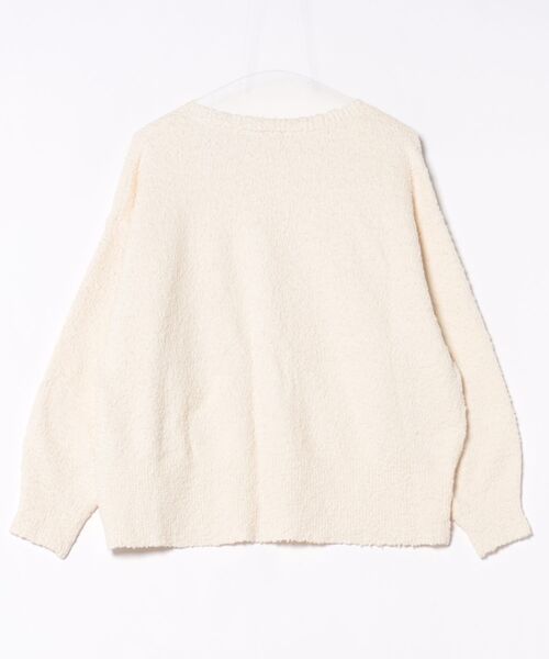 HELIOPOLE（エリオポール）の「BUBBLE COTTON KNIT OPEN CARDIGAN（ニット/セーター・レディース・アイボリー/ピンク系その他/サックスブルー・38）」の4枚目の写真