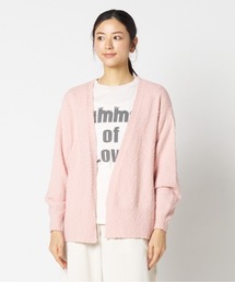 BUBBLE COTTON KNIT OPEN CARDIGAN