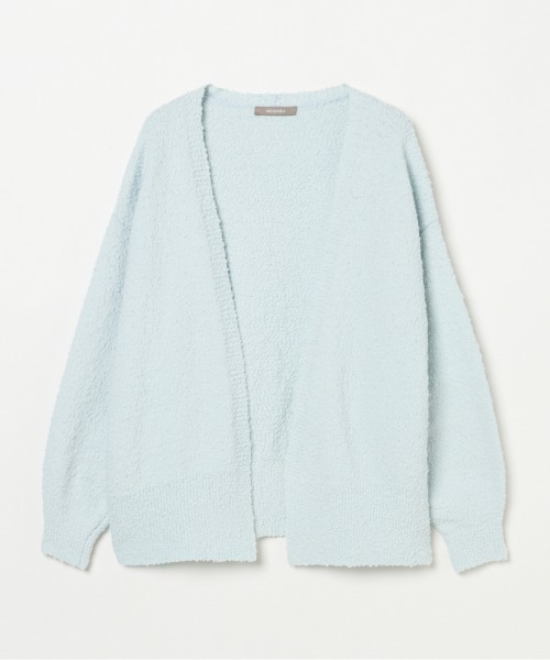 HELIOPOLE（エリオポール）の「BUBBLE COTTON KNIT OPEN CARDIGAN（ニット/セーター・レディース・アイボリー/ピンク系その他/サックスブルー・38）」の2枚目の写真