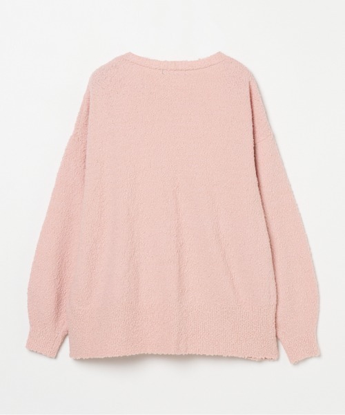 HELIOPOLE（エリオポール）の「BUBBLE COTTON KNIT OPEN CARDIGAN（ニット/セーター・レディース・アイボリー/ピンク系その他/サックスブルー・38）」の4枚目の写真